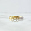 Anillo Amor 2.25gr / T7 1/2 / Circones Blancos Oro Amarillo 18K