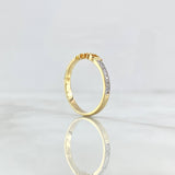 Anillo Amor 2.25gr / T7 1/2 / Circones Blancos Oro Amarillo 18K
