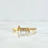 Anillo Amor 1.55gr / T8 / Circones Blancos Oro Amarillo 18K