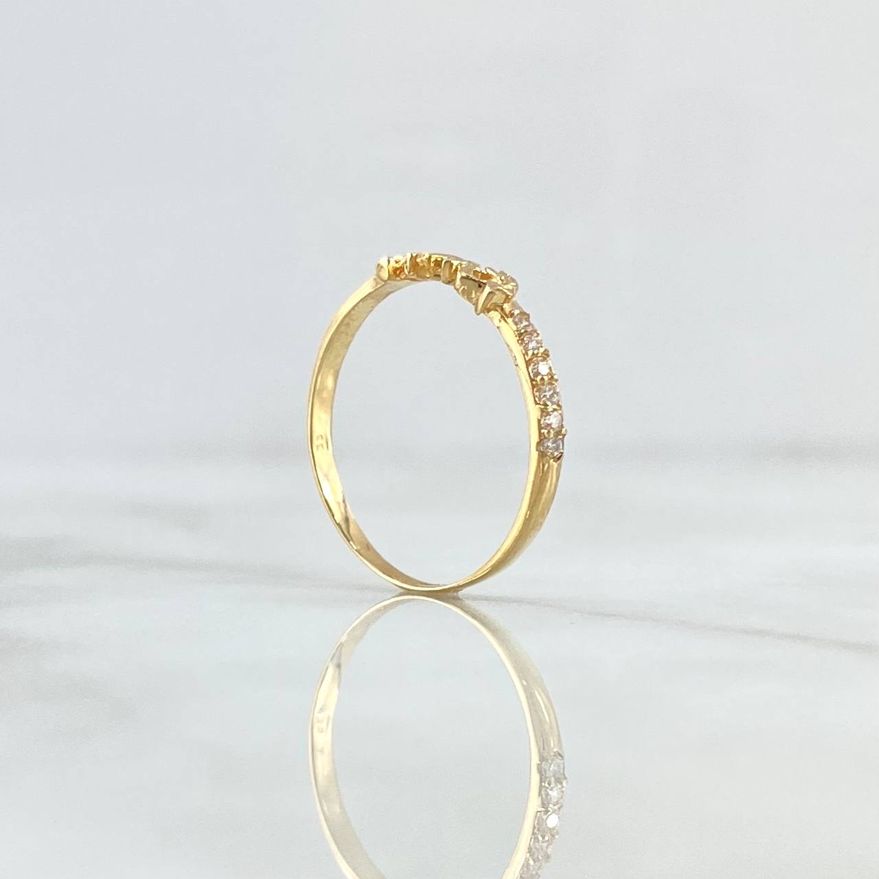 Anillo Amor 1.55gr / T8 / Circones Blancos Oro Amarillo 18K