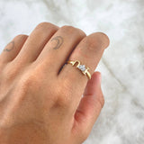 Anillo I Love You 1.9gr / T6 / Circones Blancos Oro Amarillo 18K