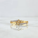 Anillo Infinito Flechado 2.55gr / T6 1/2 / Circones Blancos Oro Amarillo 18K