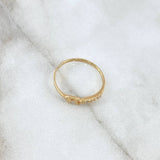 Anillo Fe 1.65gr / T6 1/4 / Circones Blancos Oro Amarillo 18K