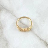 Anillo Olas Cuadruples 2.2gr / T6 3/4 / Circones Blancos Oro Amarillo 18K