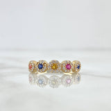 Anillo Circulos Tupidos 2.05gr / T6 1/4 / Circones de Colores Oro Amarillo 18K