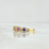Anillo Circulos Tupidos 2.05gr / T6 1/4 / Circones de Colores Oro Amarillo 18K