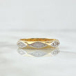 Anillo Rombos Basteados 2.55gr / T6 3/4 / Circones Blancos Dos Oros Amarillo Blanco 18K