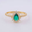 Anillo Solitario Halo Gota 2.45g / T8 1/4 Oro Amarillo 18K