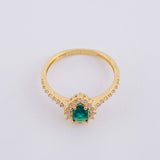 Anillo Solitario Halo Gota 2.45g / T8 1/4 Oro Amarillo 18K