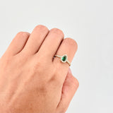 Anillo Solitario Halo Gota 2.45g / T7 Oro Amarillo 18K