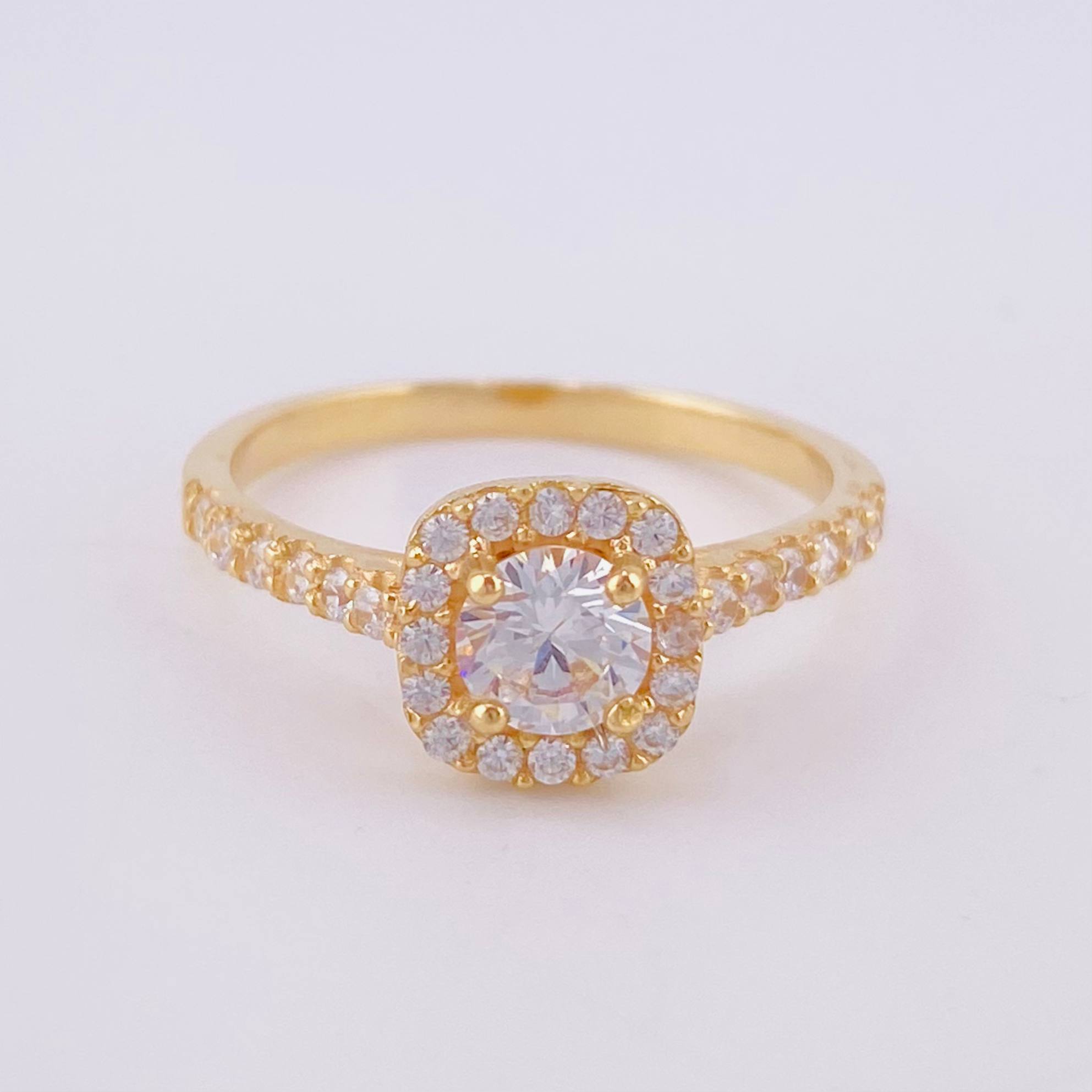 Anillo Halo Tupido 3g / T7 1/4 Oro Amarillo 18K