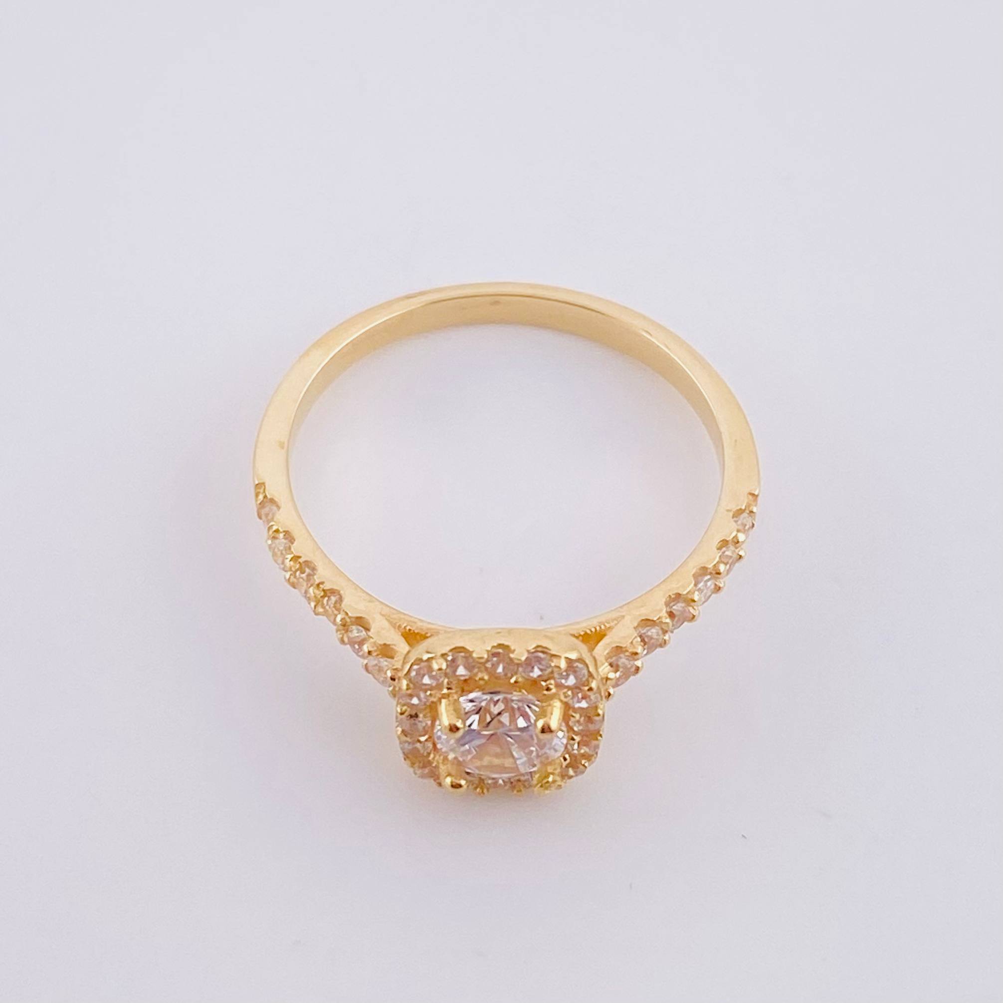 Anillo Halo Tupido 2.8g / T6 1/4 Oro Amarillo 18K