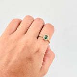 Anillo Solitario Halo Rectangular 2.65g / T8 1/4 Oro Amarillo 18K