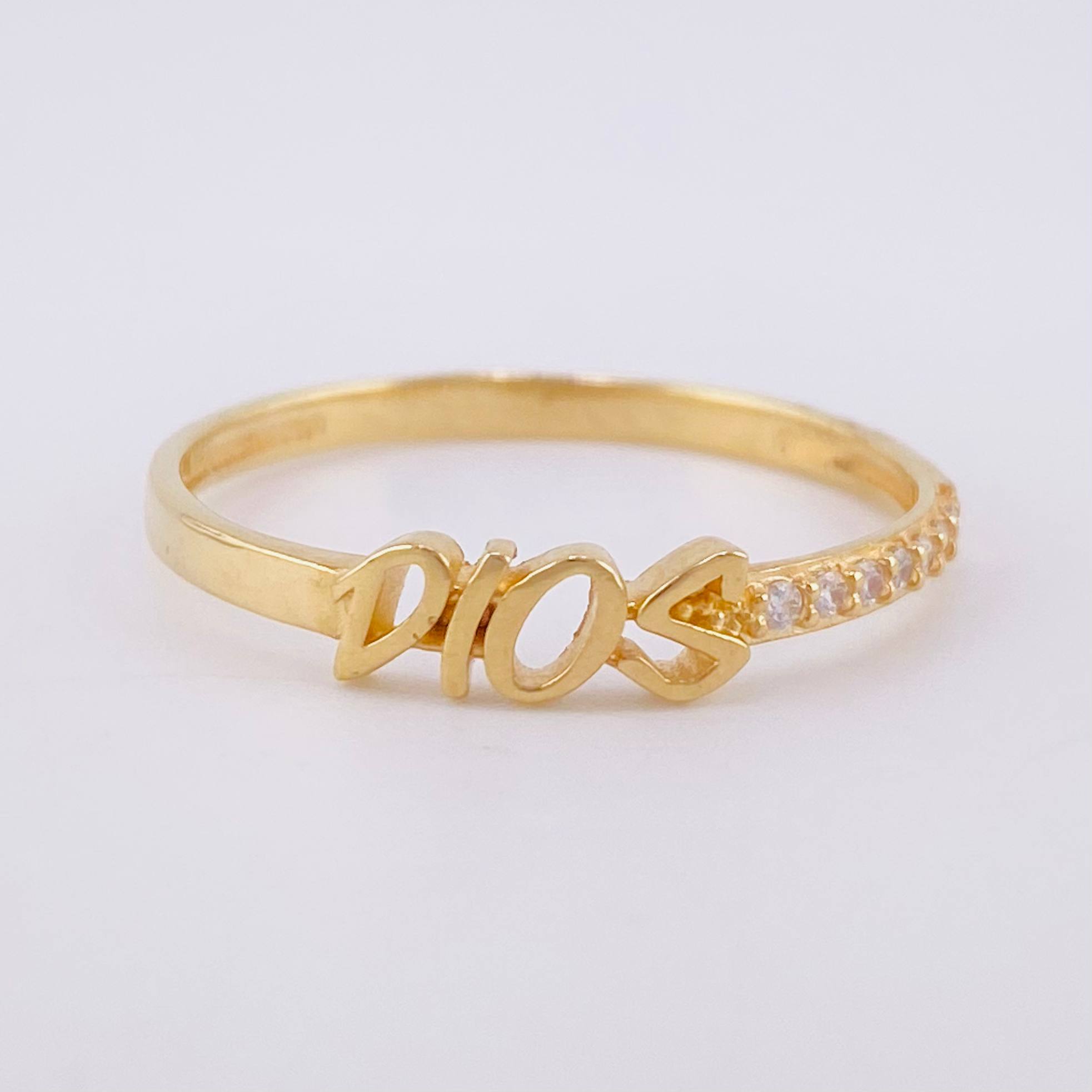 Anillo Dios 1.55g / T6 3/4 Oro Amarillo 18K