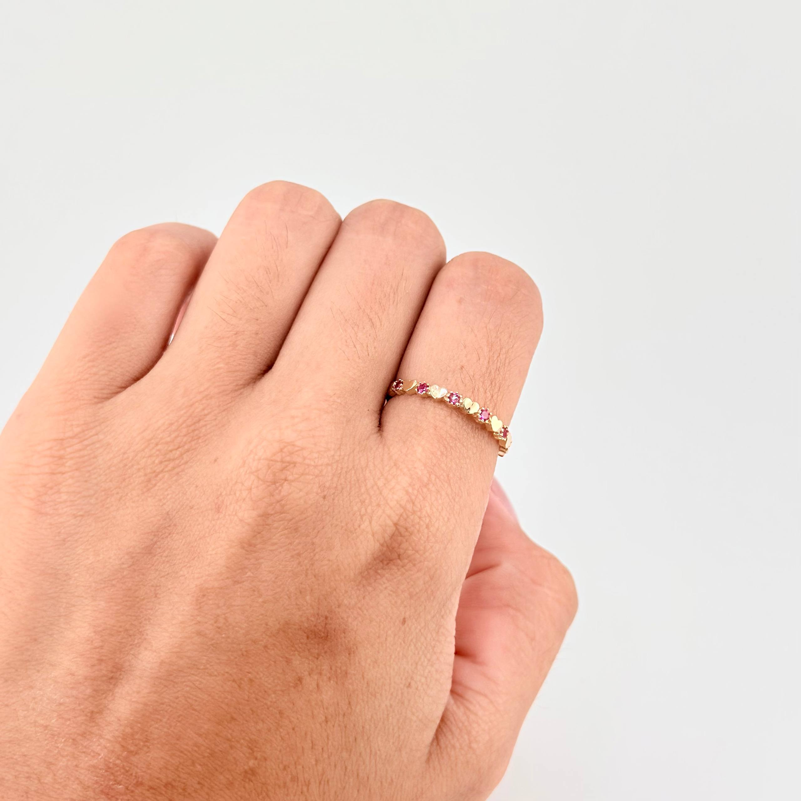 Anillo Corazón Destello 1.4g / T7 1/4 Oro Amarillo 18K