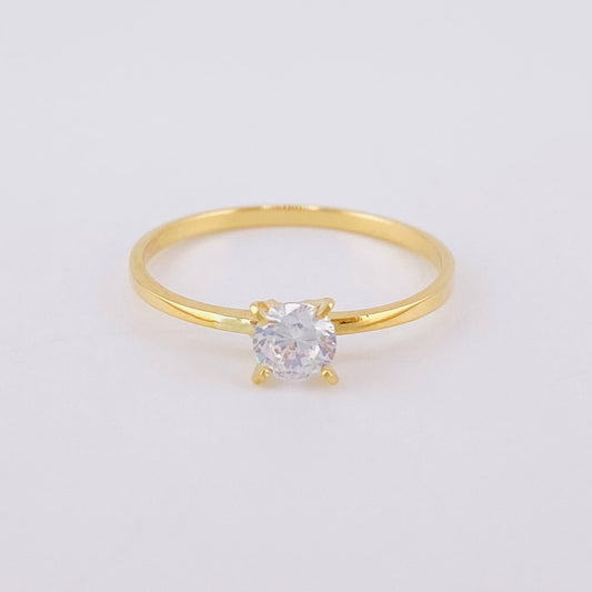 Anillo Solitario 1.3g / T7 1/2 Oro Amarillo 18K