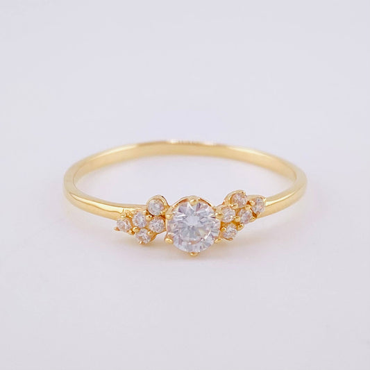 Anillo Solitario Primavera 1.6g / T7 3/4 Oro Amarillo 18K
