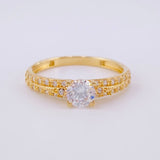 Anillo Solitario Doble Carril 2.35g / T6 1/2 Oro Amarillo 18K