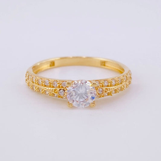 Anillo Solitario Tupido 2.4g / T6 3/4 Oro Amarillo 18K