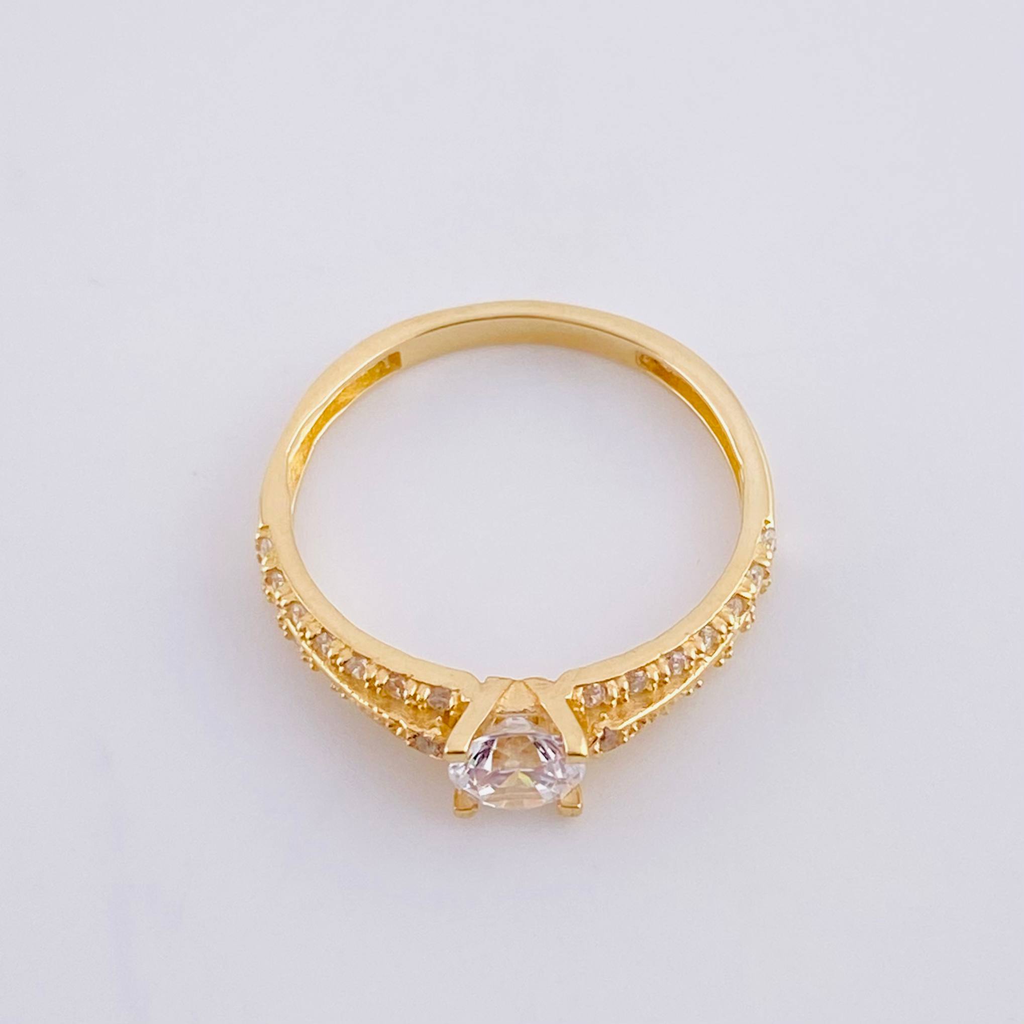 Anillo Solitario Doble Carril 2.75g / T9 1/4 Oro Amarillo 18K