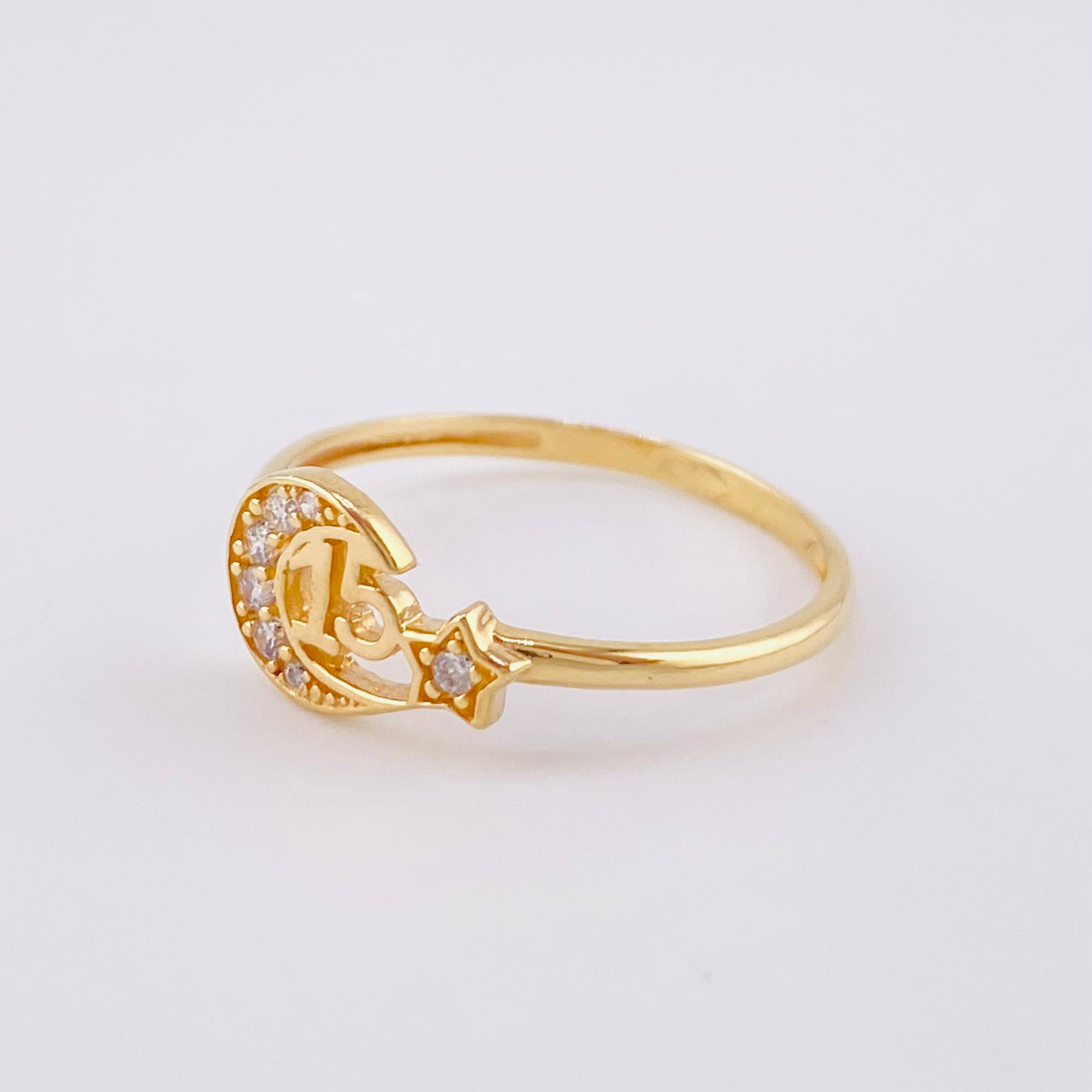 Anillo Estelar 15s 1.65g / T5 1/2 Oro Amarillo 18K