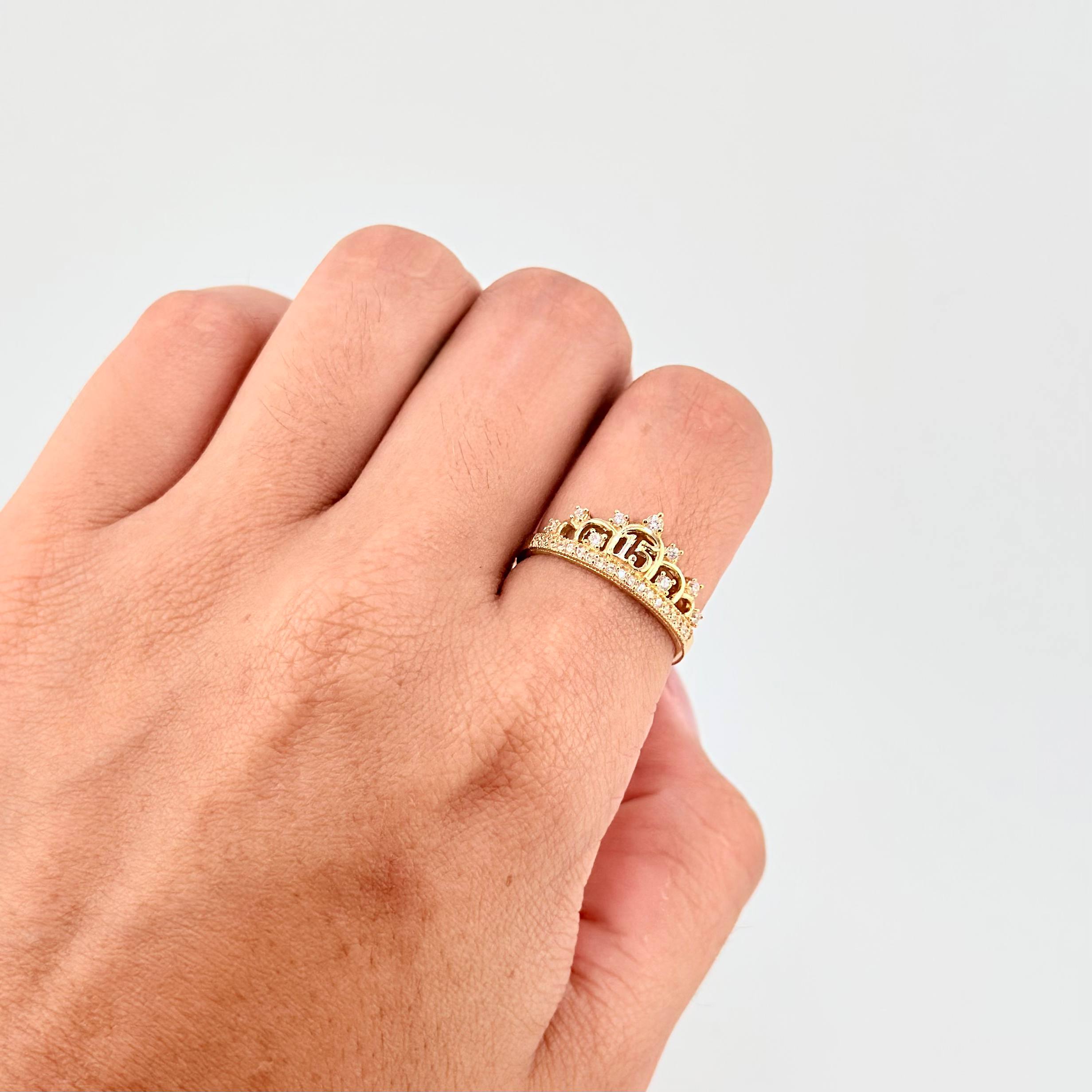 Anillo Corona 15s 1.95g / T4 3/4  Oro Amarillo 18K