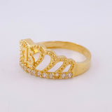 Anillo Corona Corazón Quinces 3.45g / T9 1/2 Oro Amarillo 18K