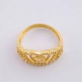 Anillo Corona Corazón Quinces 3.45g / T9 1/2 Oro Amarillo 18K