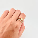 Anillo Corona Corazón Quinces 3.45g / T9 1/2 Oro Amarillo 18K
