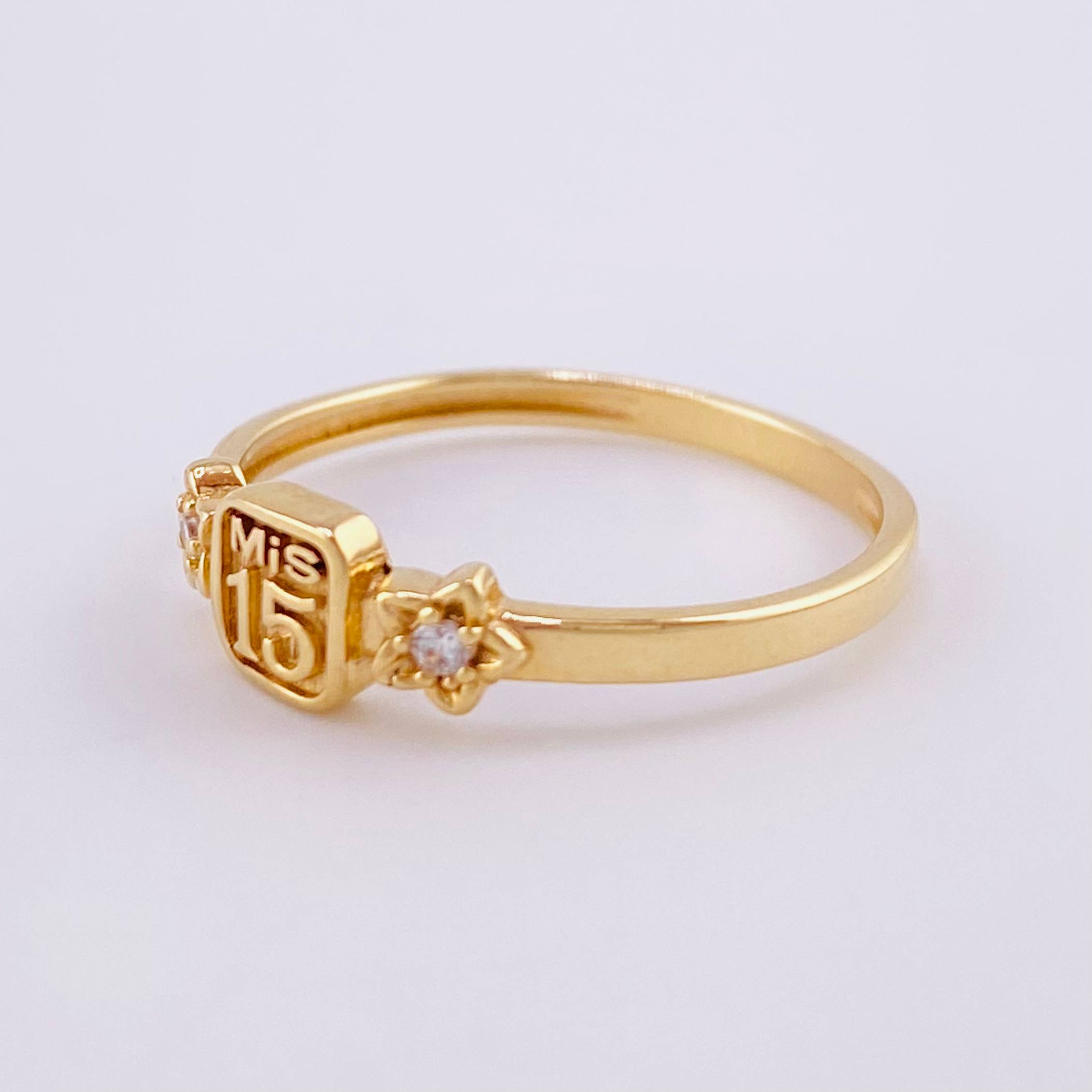 Anillo Jazmín 15s 1.6g / T8 1/4 Oro Amarillo 18K