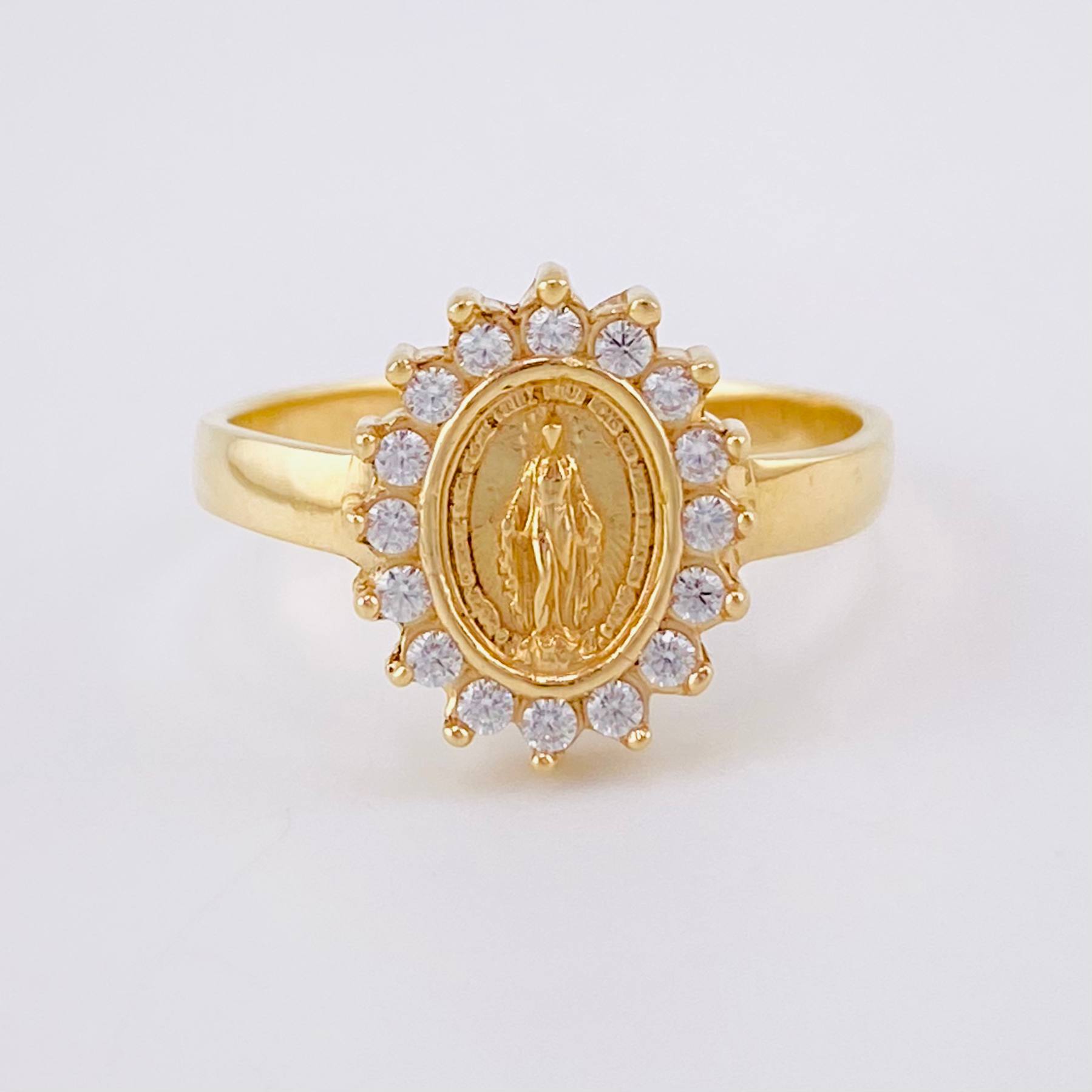 Anillo Virgen Milagrosa 4.55g / T9 1/4 Oro Amarillo 18K