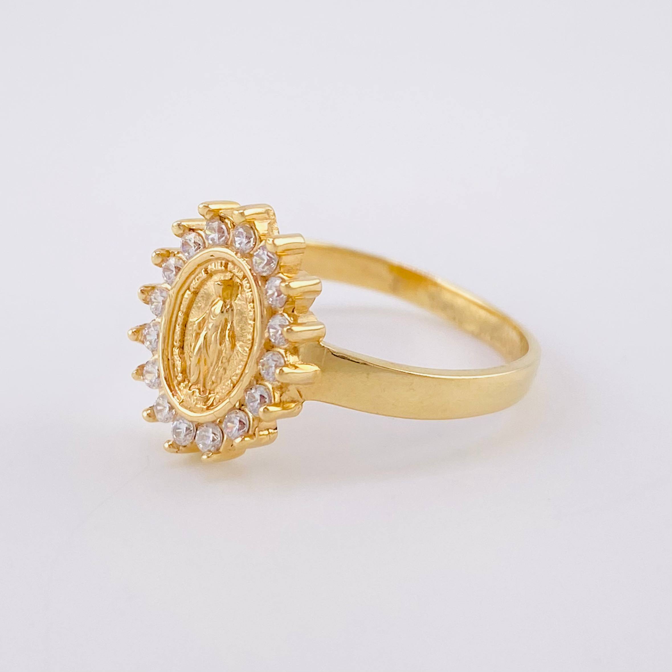 Anillo Virgen Milagrosa 4.55g / T9 1/4 Oro Amarillo 18K
