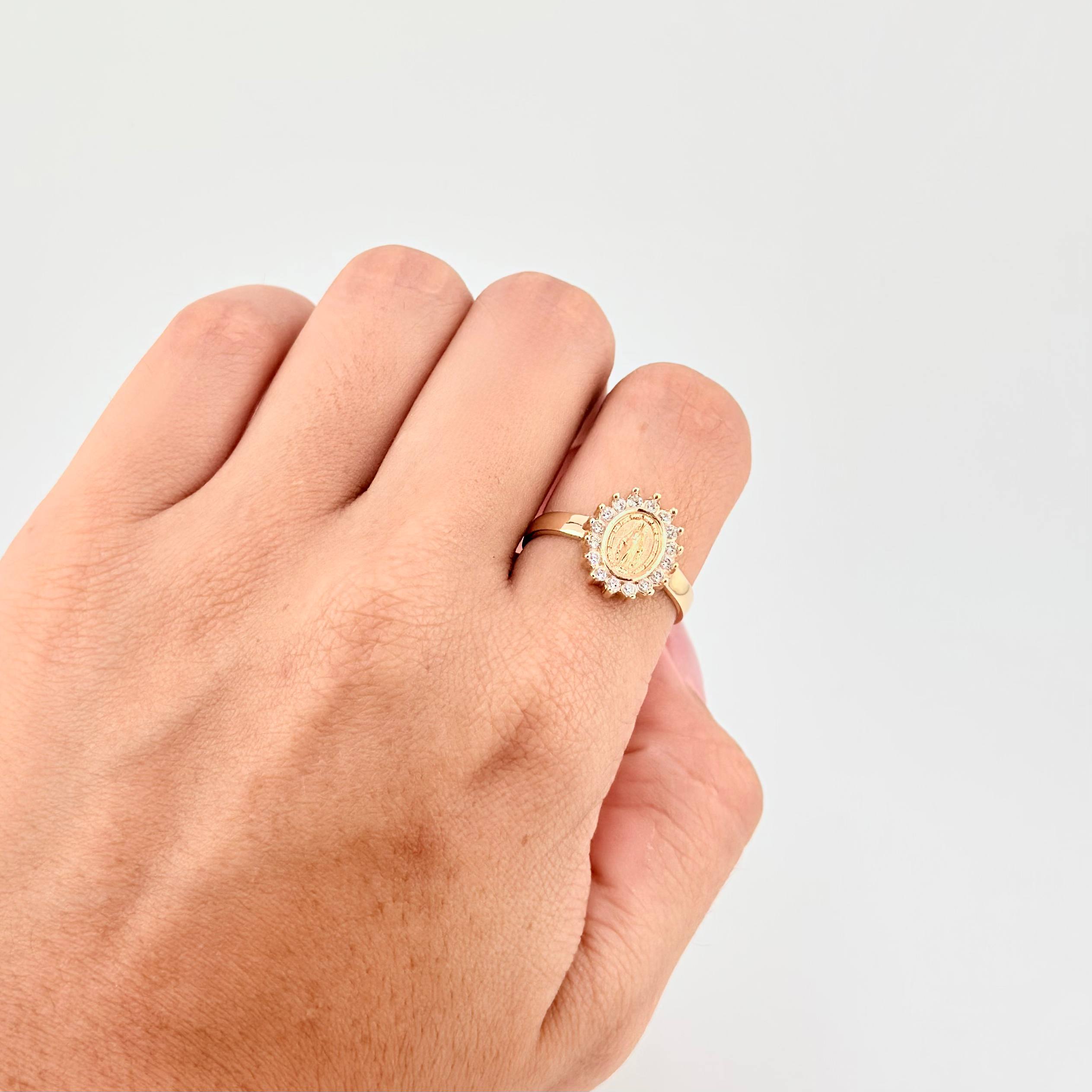 Anillo Virgen Milagrosa 4.55g / T9 1/4 Oro Amarillo 18K