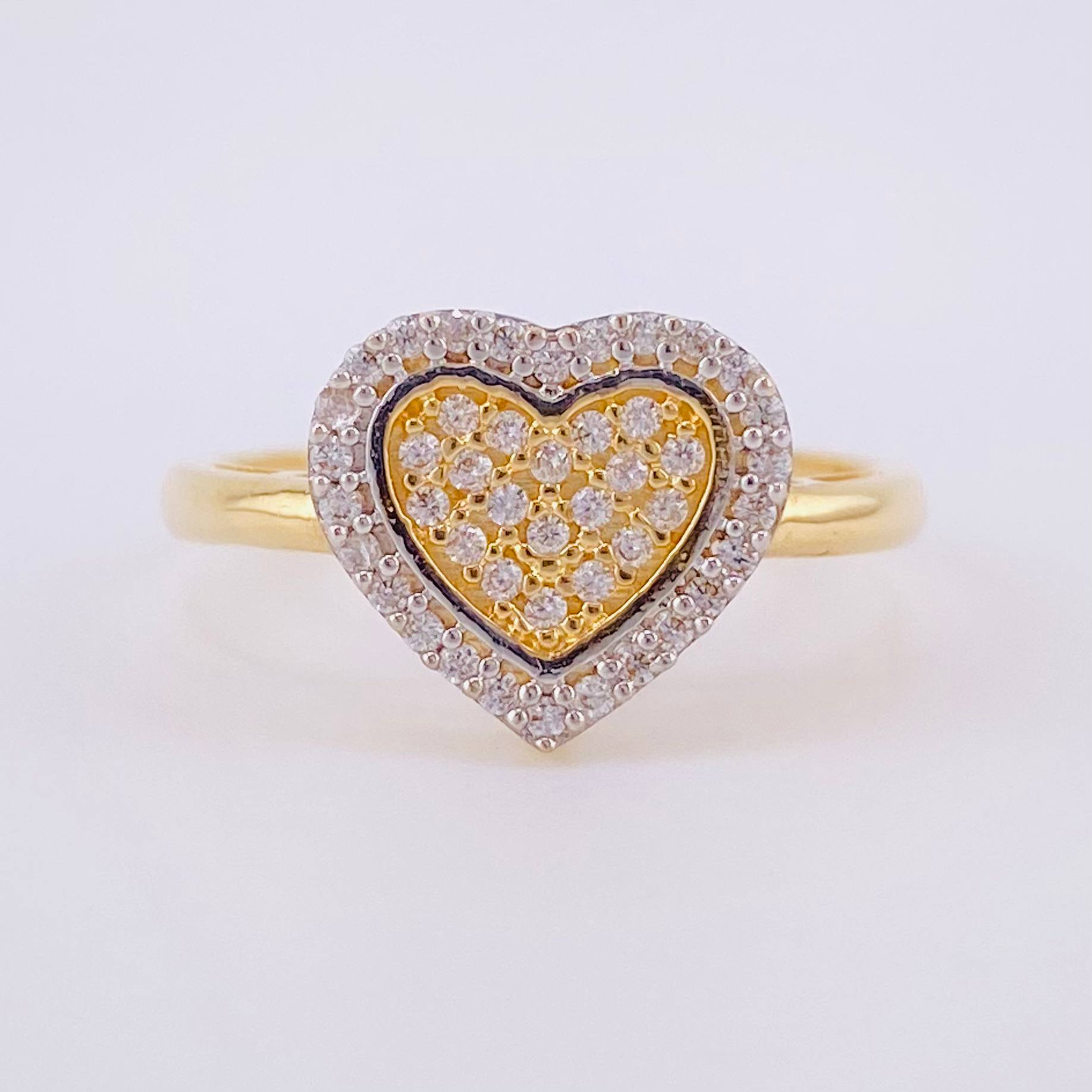 Anillo Corazón Sofisticado 2.65g / T7 1/4 Oro Amarillo 18K