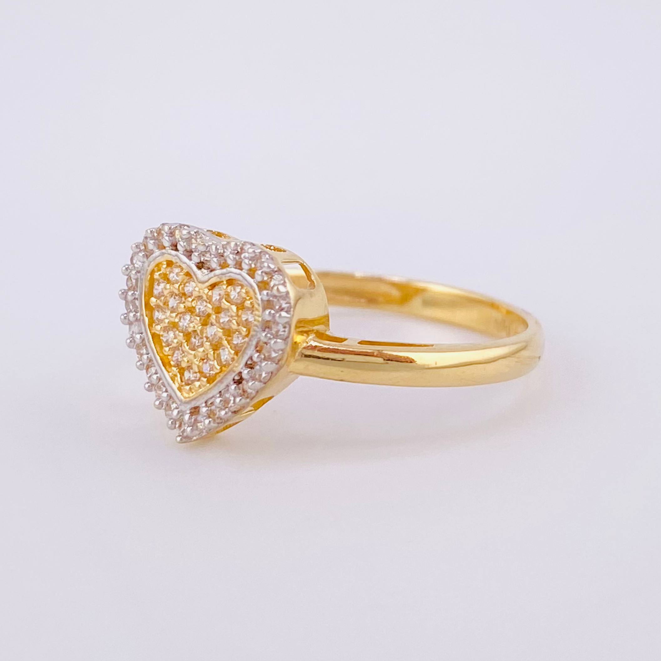 Anillo Corazón Sofisticado 2.65g / T7 1/4 Oro Amarillo 18K