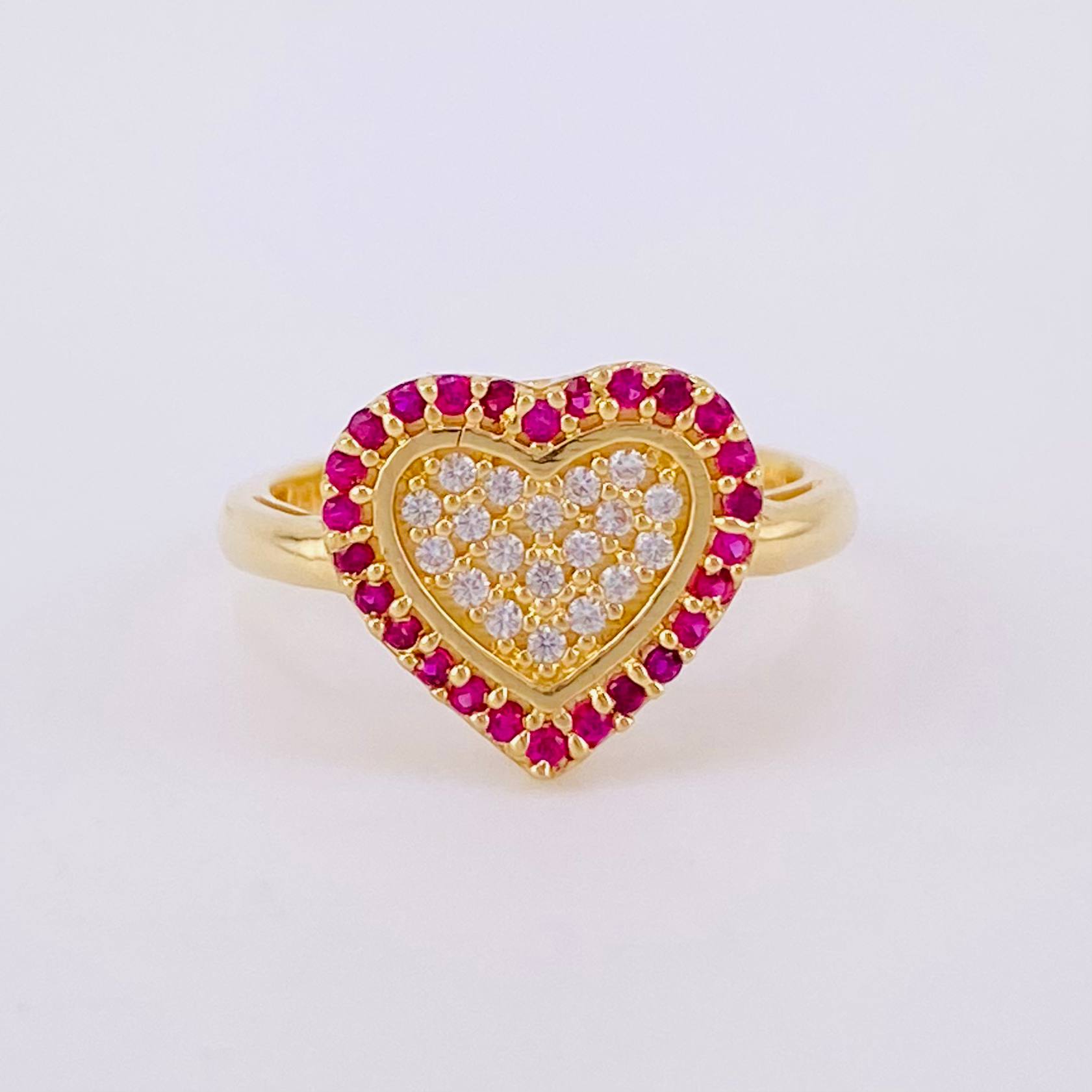 Anillo Corazón Tupido 2.4g / T3 3/4 Oro Amarillo 18K