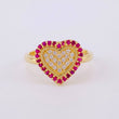 Anillo Corazón Tupido 2.4g / T3 3/4 Oro Amarillo 18K