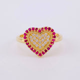 Anillo Corazón Tupido 2.4g / T3 3/4 Oro Amarillo 18K