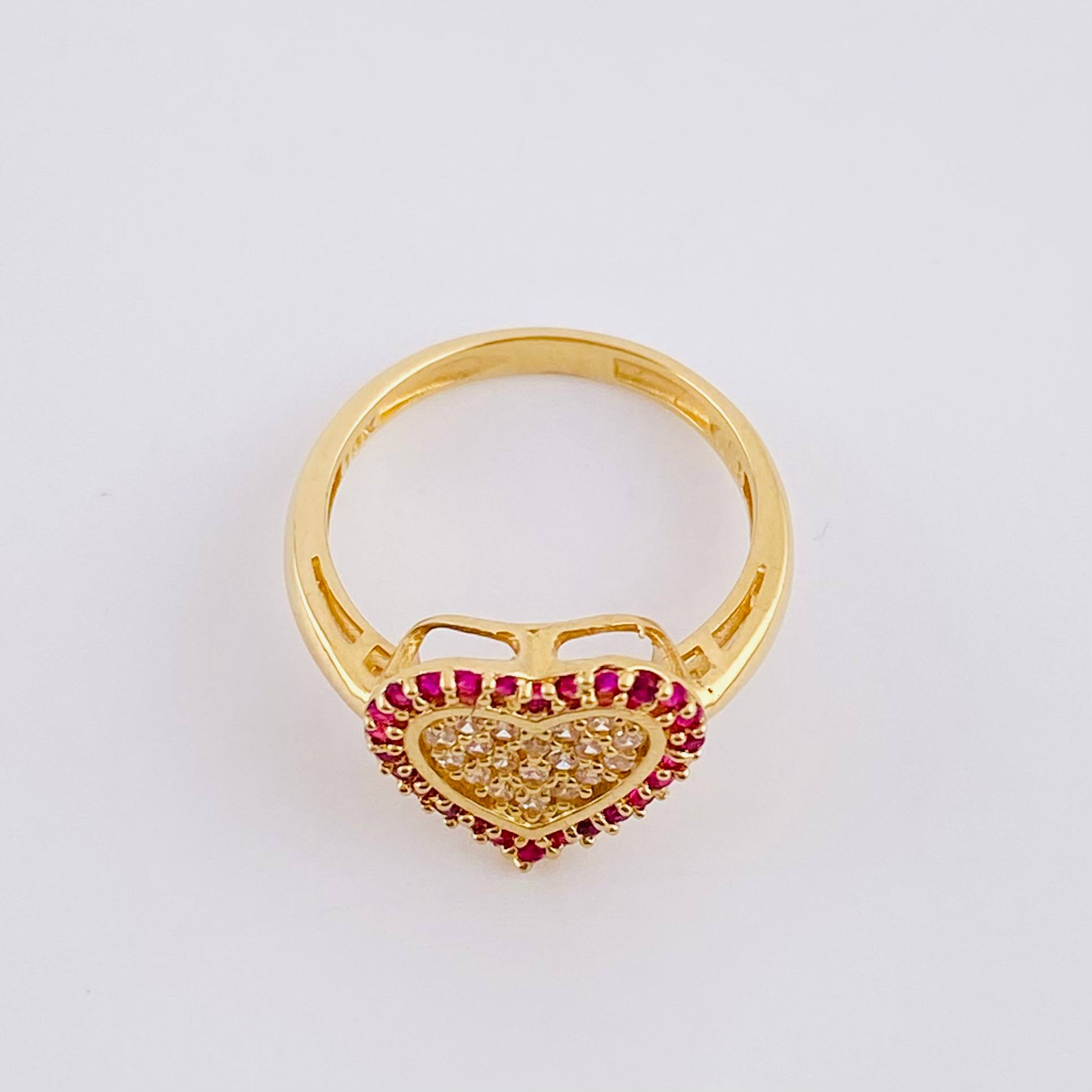 Anillo Corazón Tupido 2.4g / T3 3/4 Oro Amarillo 18K