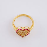 Anillo Corazón Tupido 2.4g / T3 3/4 Oro Amarillo 18K