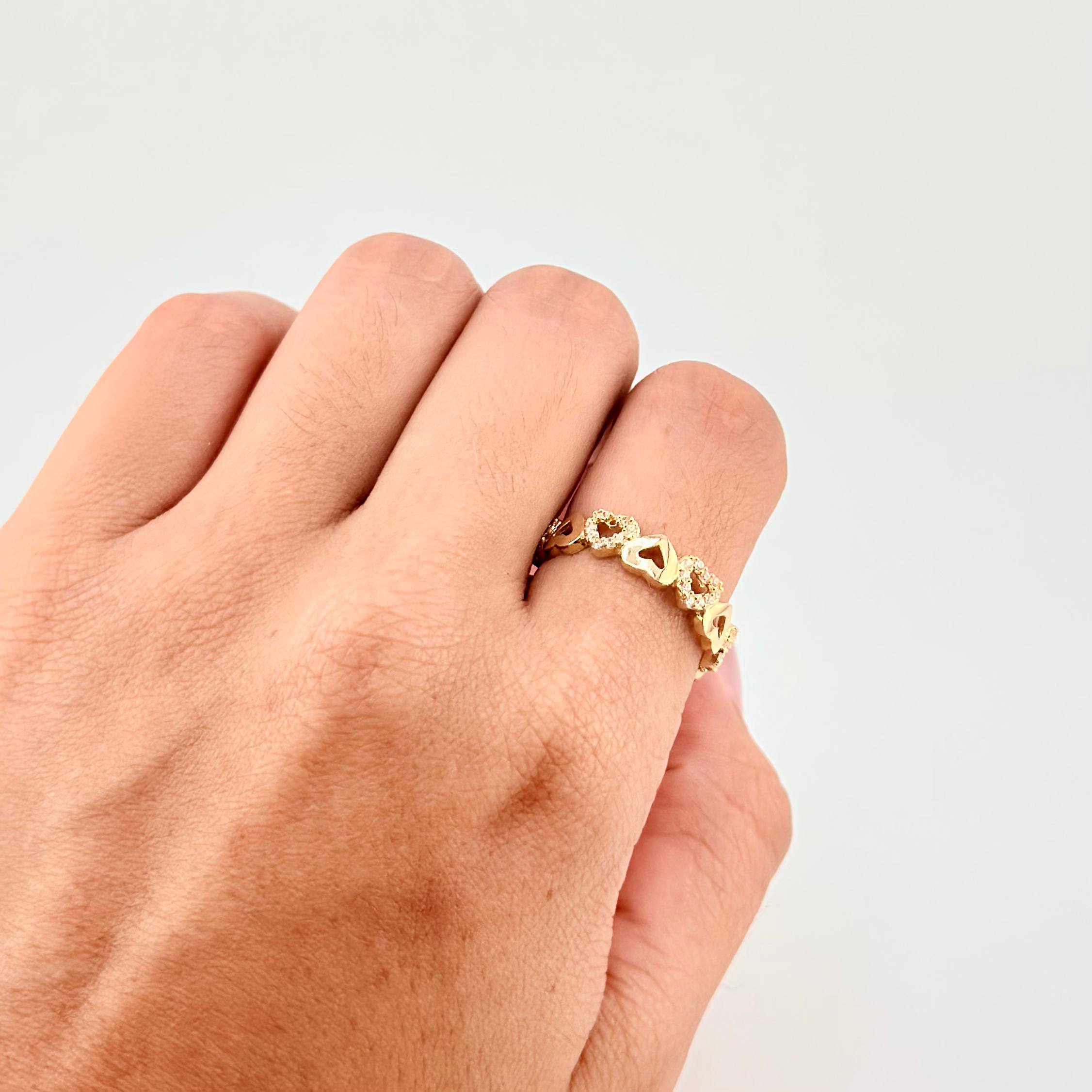 Anillo Carril de Amor 2.8g / T8 1/2 Oro Amarillo 18K