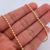Cadena Militar 5.85gr / 45.5cm / 1.5mm Diamantado Luna Oro Amarillo +3 18K &