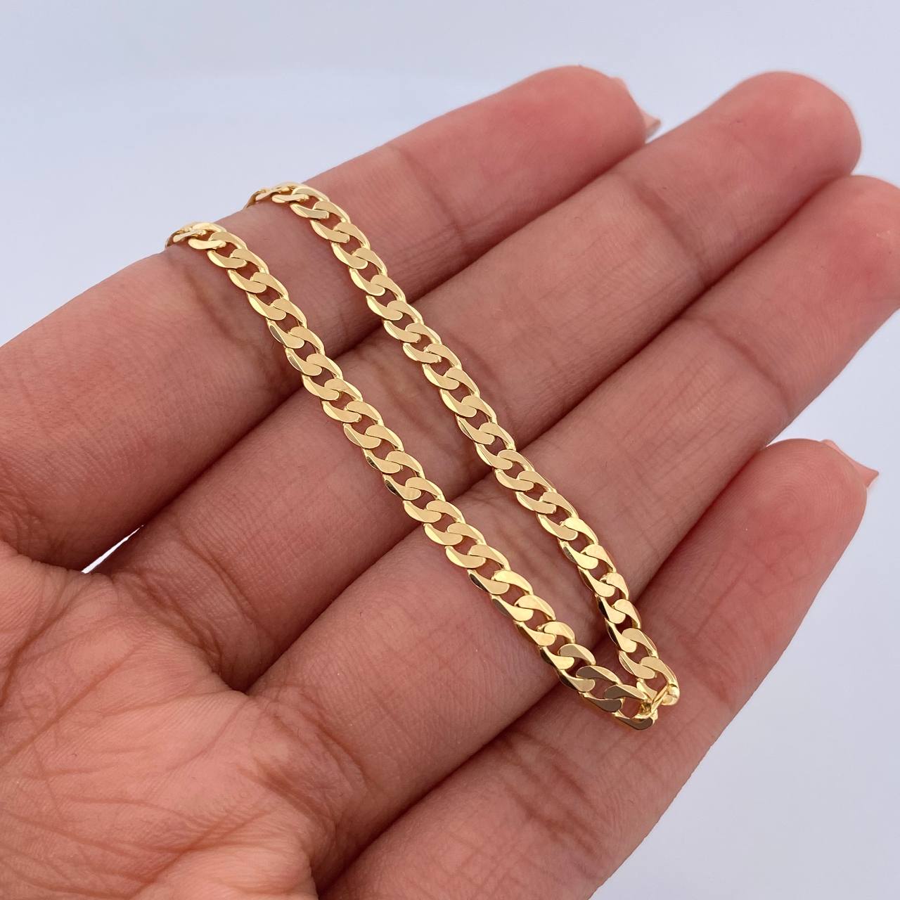 Pulso Cubano 3.65gr / 21.4cm / 2.7mm Oro Amarillo +0 18K &