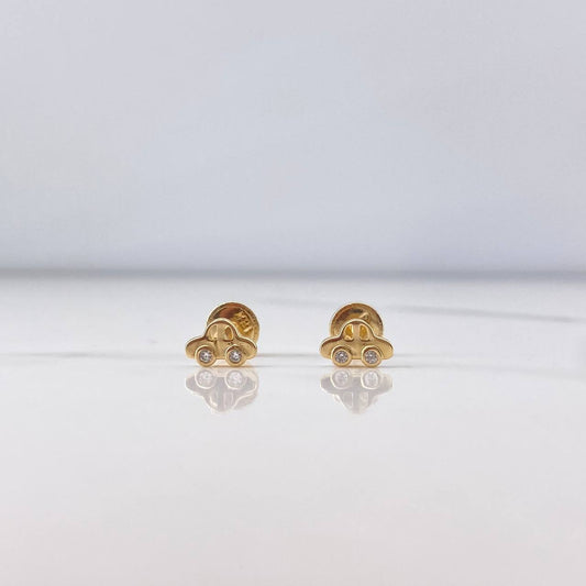 Topos Auto 0.8gr / Circones Blancos Oro Amarillo 18K &