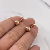 Topos Bola 0.6gr / 5mm Diamantadas Oro Rosa 18K &