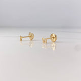 Topos Mariposa 0.45gr / Circon Blanco Oro Amarillo 18K &