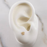 Topos Mariposa 0.45gr / Circon Blanco Oro Amarillo 18K &