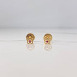 Topos Mariposa 0.45gr / Circon Fucsia Oro Amarillo 18K &