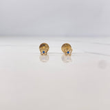 Topos Mariposa 0.45gr / Circon Azul Oro Amarillo 18K &