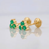 Topos Trebol Esmeralda 12pts 0.85g / 4.86mm Oro Amarillo 18K